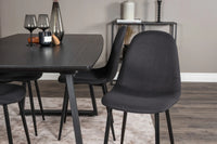 Spisestol Polar & Inca 2-pakk + Rektangulært spisebord 160 x 85 – svart
