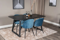 Spisegruppe Velvet & Inca 2-pakk 160 x 85 – blå og svart