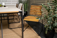 Spisegruppe Texas & Bois 200 × 100 + 2-pakk spisestoler – lys grå og natur