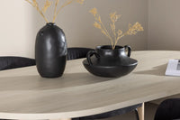 Spisestol Berit & Andy + Ovalt spisebord 180 x 90 – svart og whitewash