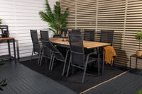 Lenestol Copacabana & Mexico 2-pakk – svart + Spisebord rektangulært 180 x 90 – natur