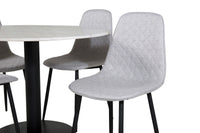 Spisestol Polar & Estelle 2-pakk og rundt spisebord ⌀106 – grå og hvit