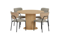 Spisegruppe Reko & Butterfly Ø120 med 2-pakk spisestoler – natur og beige