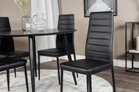 Spisestol Slim & Dipp 2-pakk + Spisebord rundt ⌀115 – svart