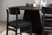 Spisegruppe Bootcut & Montros Oval 230 x 115 + 2-pakk spisestoler – svart