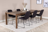 Spisebord Slider & Muce rektangulært 170 x 95 + spisestol 2-pakk – natur og svart