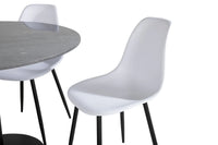 Spisestol Polar & Estelle 2-pakk + Spisebord rundt ⌀106 – hvit og mørk grå