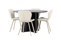 Spisegruppe Strada & Lilja ⌀120 2-pakk – svart og beige