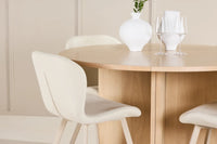 Spisegruppe Strada & Lilja rektangulær ⌀120 2-pakk – hvitkalket og beige