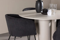 Spisegruppe Berit & Olivia + Rundt ⌀110 – svart og beige