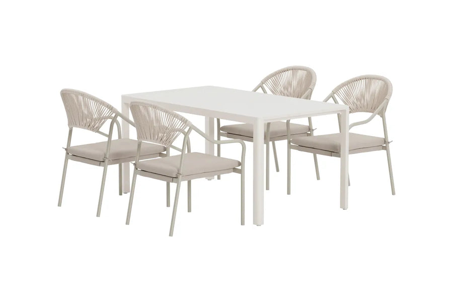 Spisegruppe Giardini & Paros rektangulær 150 x 85 – beige