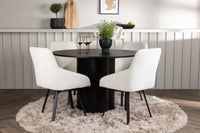 Spisegruppe rund ⌀110 2-pakk – svart og beige