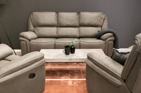 Sofagruppe Saranda med reclinersofa og reclinerlenestol – grå