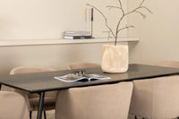 Spisegruppe Berit & Petra 190 x 90 – beige og svart