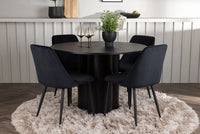 Spisegruppe Olivia & Night rund ⌀110 + 2-pakk spisestoler – svart