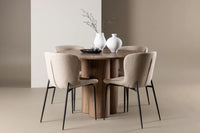 Spisegruppe Modesto & Olivia 2-pakk + Rundt ⌀110 – beige og brun