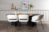 Spisegruppe Bootcut & Day oval 230 x 115 med 2-pakk spisestoler – svart og offwhite