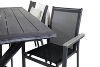 Spisestol Parma & Rives 2-pakk og rektangulært spisebord 200 × 100 – svart