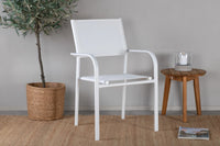 Spisegruppe Virya & Santorini 200 × 100 + 2-pakk spisestol – hvit