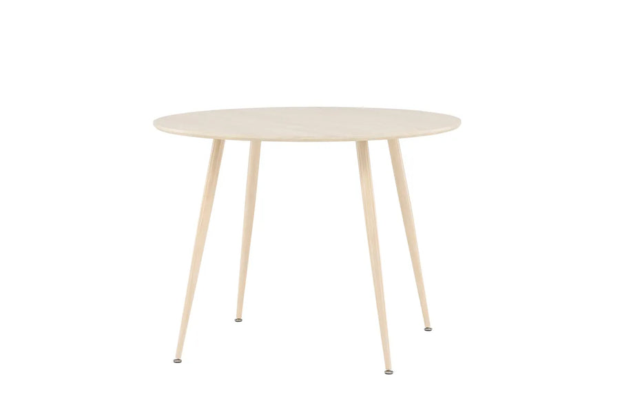 Spisebord Plaza rundt ⌀100 – hvitkalket MDF
