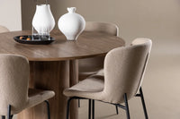 Spisegruppe Modesto & Olivia 2-pakk + Rundt ⌀110 – beige og brun
