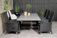 Spisebord Padova 160 x 100 + 2-pakk lenestoler – svart