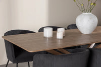 Spisegruppe Berit & Piazza rektangulært spisebord 180 x 90 – svart og mokka