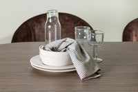 Spisegruppe oval 180 x 90 2-pakk – natur og mørkebrun