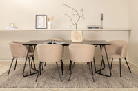 Spisegruppe Berit & Petra 190 x 90 – beige og svart