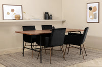Spisestol Petra & Uno + Rektangulært spisebord 200 x 90 – svart og natur