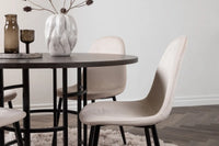Spisestol 2-pakk – beige + Spisebord rundt ⌀115 – mocca