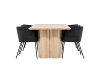 Spisegruppe Berit & Olivia 210 x 100 – svart og natur