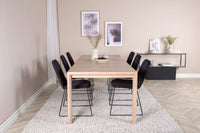 Spisegruppe Slider & Muce 170 x 95 + 2-pakk spisestoler – whitewash og svart
