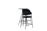 Barstol Lui & Bistro 2-pakk + barbord ⌀60 – svart