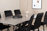 Spisestol 2-pakk + Rektangulært spisebord 180 x 90 – svart