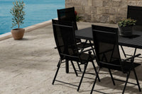 Spisegruppe Giardini & Levanzo 200 x 90 + 2-pakk spisestoler – svart