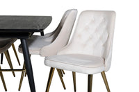 Spisegruppe Gold & Velvet Deluxe 180 x 85 – svart og beige