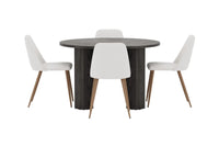 Spisestol Night & Juno 2-pakk – beige + Spisebord rundt ⌀120 – svart