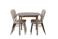 Spisegruppe Seda & Andy 2-pakk + Ovalt spisebord 180 x 90 – beige og natur