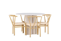 Spisegruppe Alfons & Olivia + Rundt ⌀110 – beige