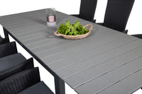 Spisebord Padova 160 x 100 + 2-pakk lenestoler – svart
