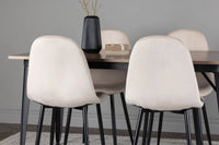 Spisestol Polar og Tempe 2-pakk – beige + Spisebord rektangulært 140 x 80 – valnøtt