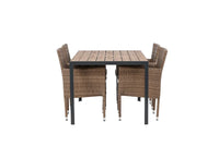 Spisegruppe Malina & Break 2-pakk + rektangulært spisebord 150 x 90 – natur og mørk grå