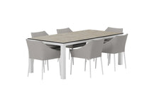 Spisestol Spoga & Llama 2-pakk + Rektangulært spisebord 205 × 100 – grå