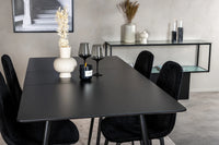 Spisebord Silar & Polar rektangulært 120 x 80 + spisestol 2-pakk – svart