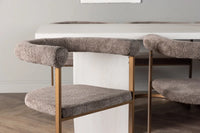 Spisestol Morning & Olga 2-pakk brun + spisebord rektangulært 200 x 90 – hvit