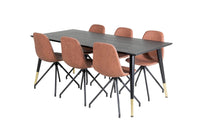 Spisegruppe Dipp & Polar 180 x 90 2-pakk – svart og brun