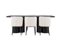 Spisegruppe Agnes & Olivia 2-pakk 210 x 100 – hvit og svart