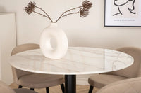 Spisegruppe Velvet & Estelle rund ⌀106 2-pakk – beige og hvit