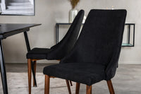 Spisebord rektangulært 120 x 80 + spisestol 2-pakk – svart